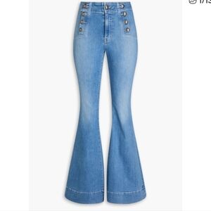 Veronica Beard Sheridan Exaggerated Flare High-rise Sailor Buttons